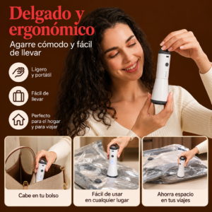 Precio especial con descuento: Pack de 15 bolsas de vacío Vacbird para viajes con bomba eléctrica recargable e inalámbrica; bolsas para equipaje de mano y maletas; ahorro de espacio para ropa. - Imagen 7