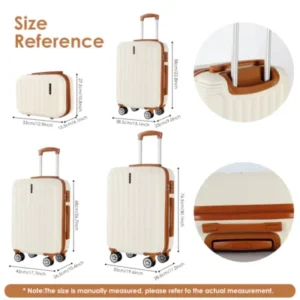 Juego de 4 piezas de equipaje vertical UUH para viajes en familia (incluye tamaños de 28, 24, 20 y 13 pulgadas) - Imagen 4