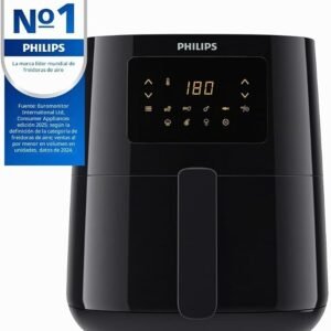 Alternative view of Philips Essential Airfryer XL - Freidora digital de capacidad de 2.65 libras/6.2 litros con tecnología de aire rápido, diseño de estrella de mar, cesta fácil de limpiar, negro, (HD9270/91)
