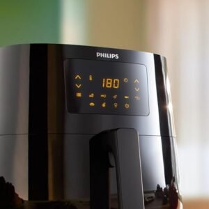 Philips Essential Airfryer XL - Freidora digital de capacidad de 2.65 libras/6.2 litros con tecnología de aire rápido, diseño de estrella de mar, cesta fácil de limpiar, negro, (HD9270/91) - Imagen 3