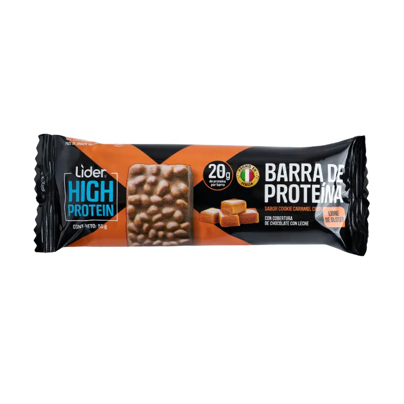 Barra Proteica 37% Sabor Cookie Caramel Líder 55 g