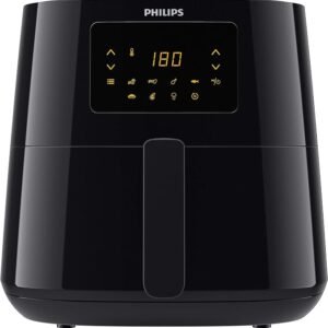 Philips Essential Airfryer XL - Freidora digital de capacidad de 2.65 libras/6.2 litros con tecnología de aire rápido, diseño de estrella de mar, cesta fácil de limpiar, negro, (HD9270/91)